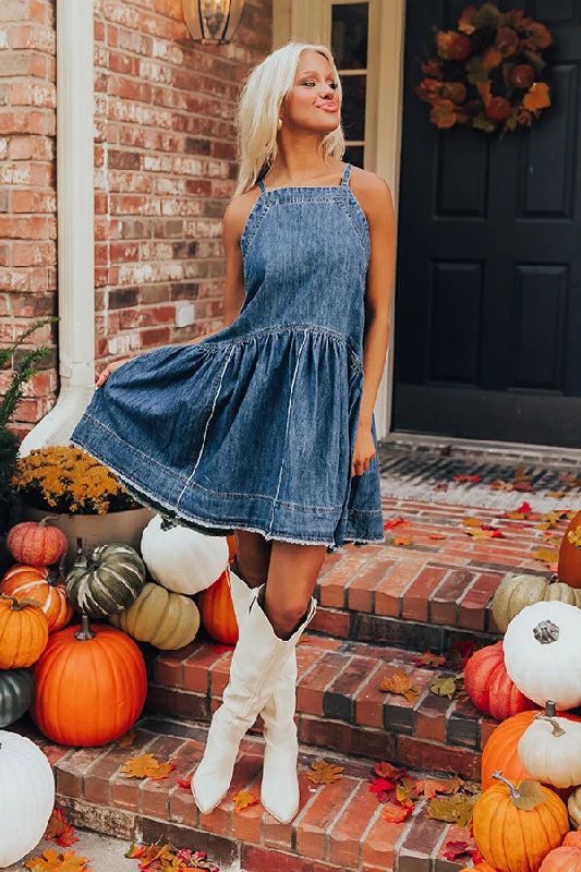 Always In Style Denim Mini Dress Unique Women's Upcycled