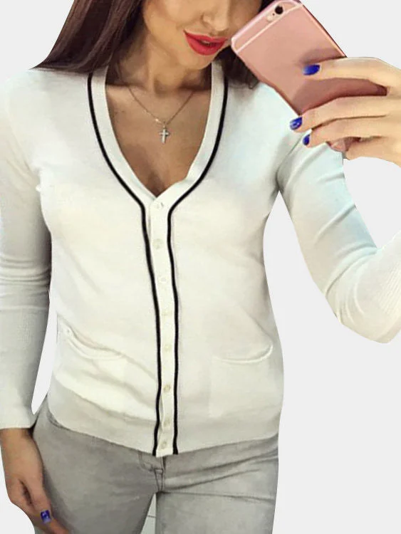 Custom Button Long Sleeves Shirt Refined Women's 