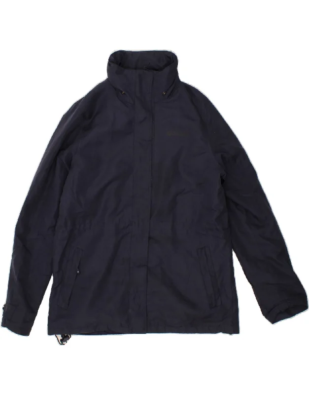 MOUNTAIN WAREHOUSE Womens Hooded Windbreaker Jacket UK 10 Small Navy Blue British Gentlewoman Style