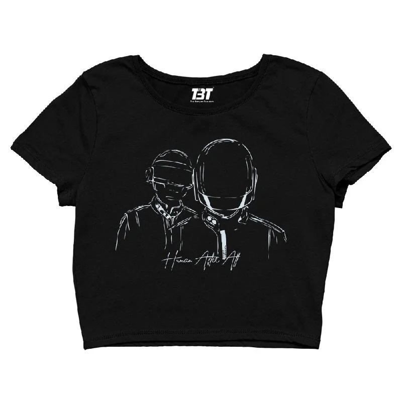 Daft Punk Crop Top - Human After All Youthful Women's Pop