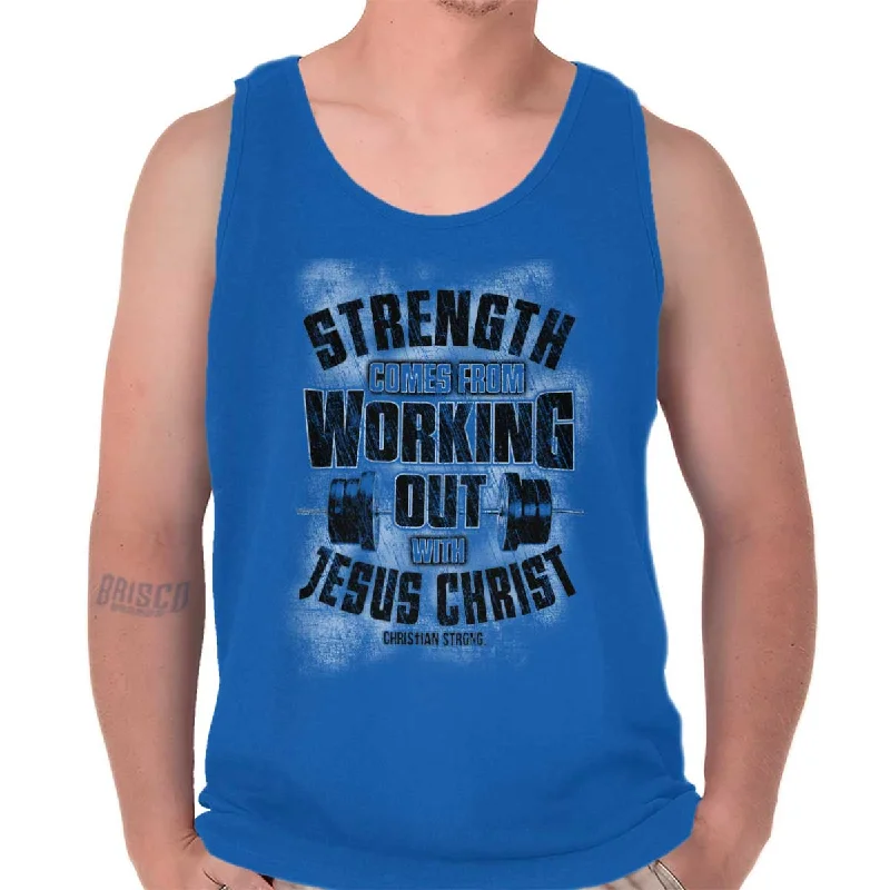 Working Out With Christ Tank Top Youthful Women's Anime - inspired