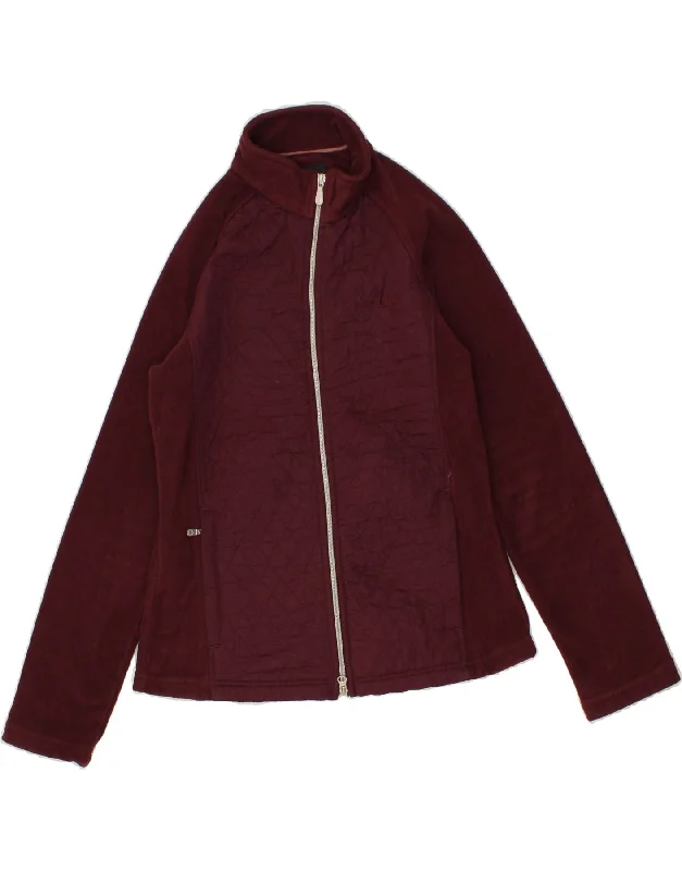 MUSTO Womens Loose Fit Fleece Jacket UK 10 Small  Burgundy Polyester Business