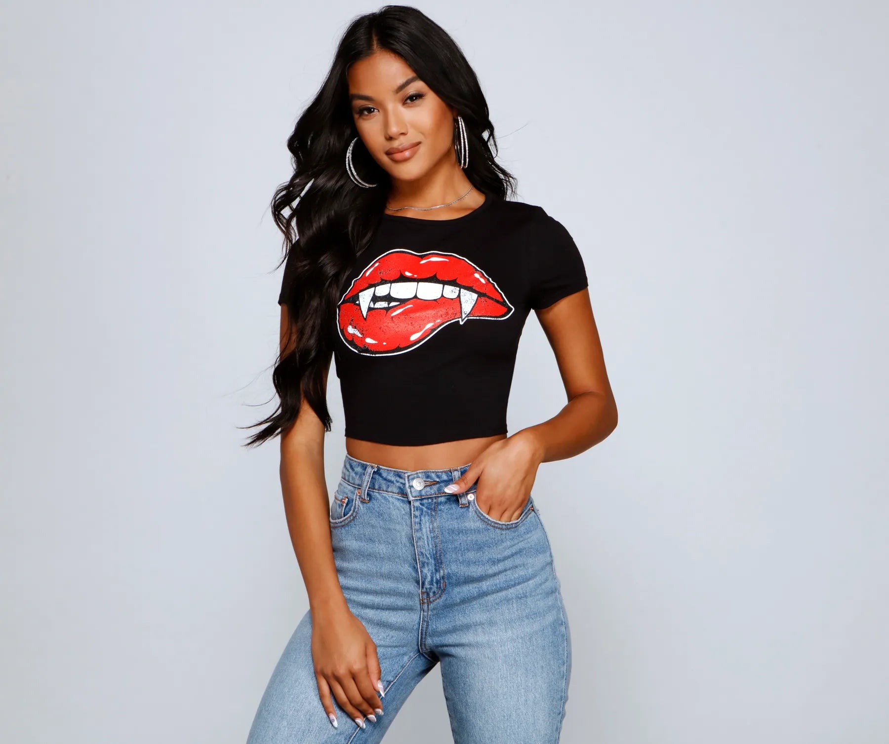 Just Bitten Cropped Graphic Tee Vacation