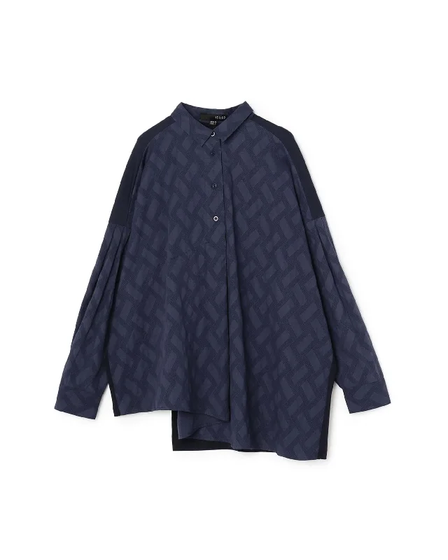 Irregular Hem Texture Cotton Blouse Luxurious Women's High -  end