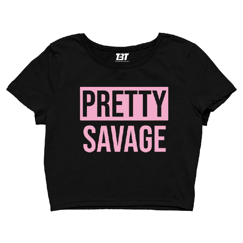Black Pink Crop Top - Pretty Savage Country