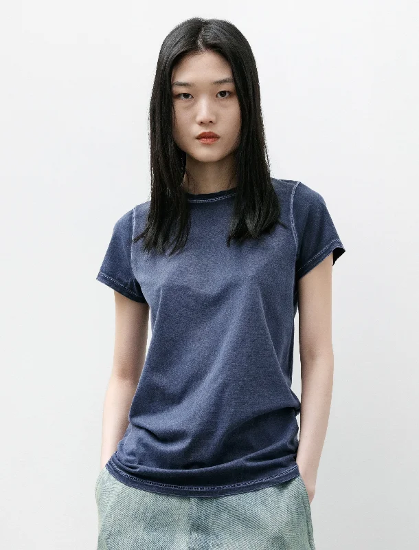 Bias Baby Tee Indigo Practical Women's Quick - dry