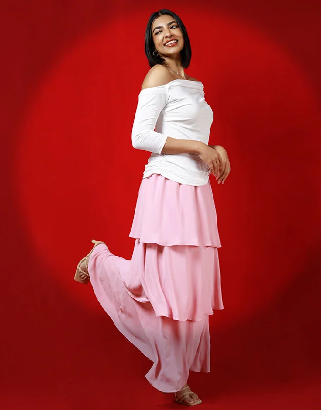 One Shoulder Stretch T-Shirt British Gentlewoman Style
