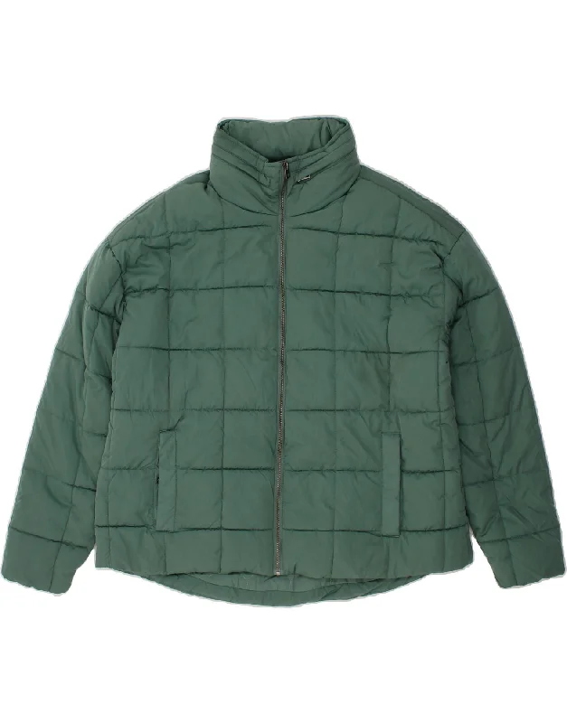FAT FACE Womens Padded Jacket UK 18 XL Green Polyester Polished Women's Silk