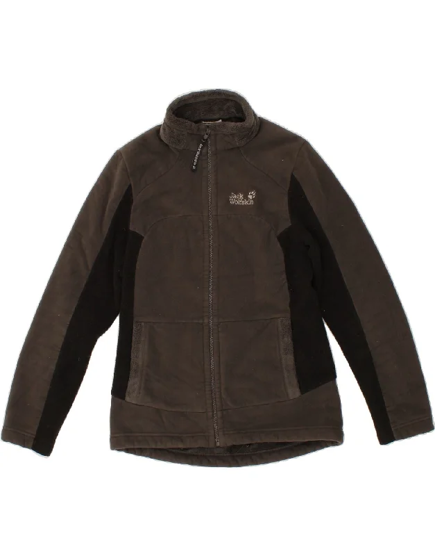JACK WOLFSKIN Womens Fleece Jacket UK 12/14 Medium Grey Colourblock garde
