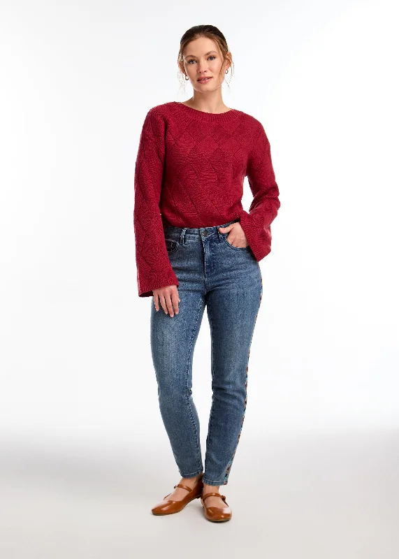 Long Sleeve Boat Neck Sweater Cashmere