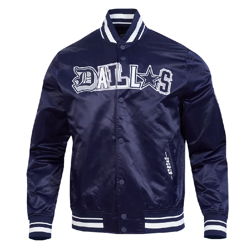 NFL DALLAS COWBOYS CITY RANSOM MEN'S RIB SATIN JACKET (MIDNIGHT NAVY) Bohemian Women's Free