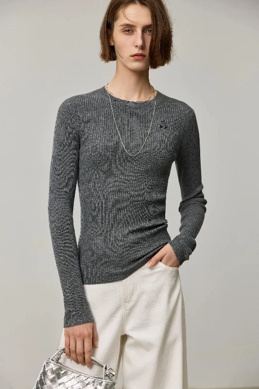 LILY Merino Wool Knit Sweater Preppy Women's College