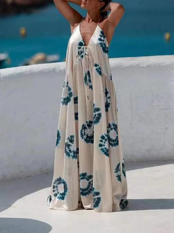 Personalized Casual Stylish Printed Strappy Dress Refined Women's Velvet