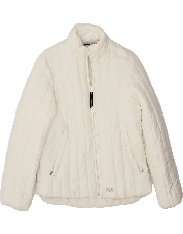 FILA Womens Padded Jacket IT 38  XS White Polyester Cozy Women's Winter