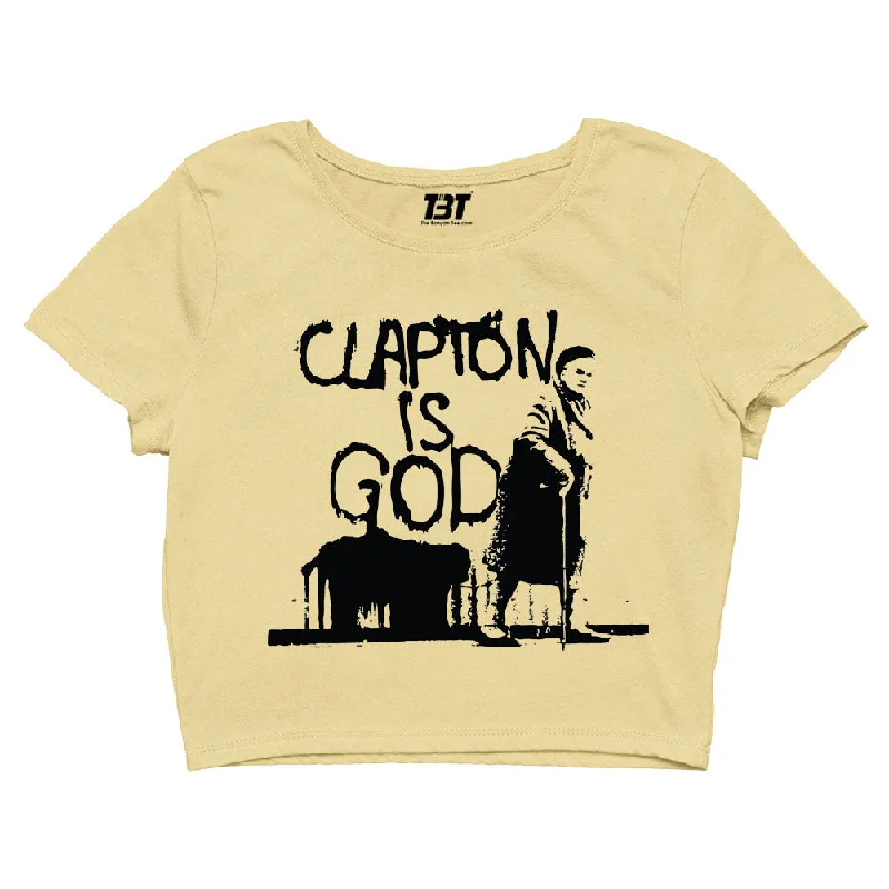 Eric Clapton Crop Top - Clapton Is God Minimalist Women's Casual