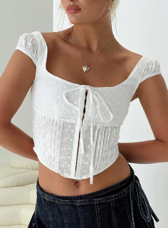Viera Top White Preppy Women's College