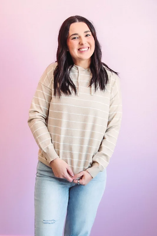 Lora Striped Hooded Sweater Refined Women's Classic 