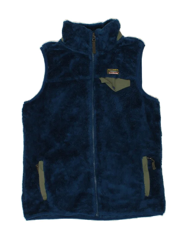 L.L.BEAN Womens Fleece Gilet  UK 14 Medium Blue Polyester Adventure