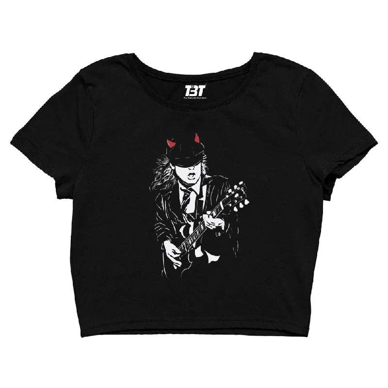 AC/DC Crop Top - Thunderous Melodies - Angus Dapper Women's 1920S