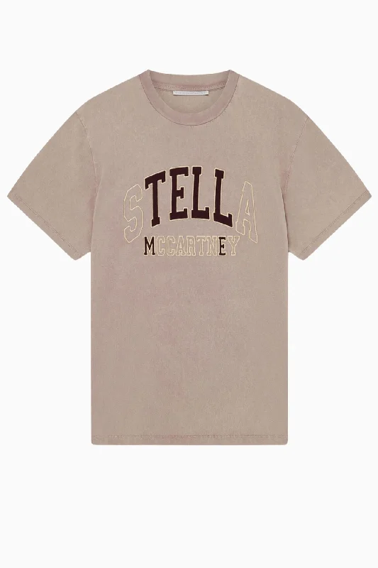 Stella McCartney Tell Stella Boxy T-Shirt - Light Taupe Feminine Women's Style 