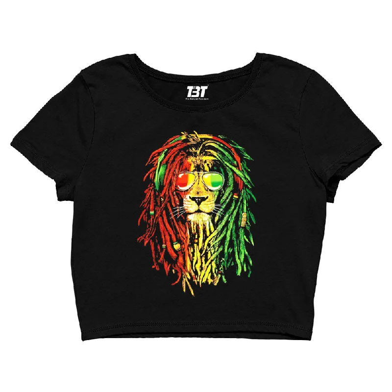 Bob Marley Crop Top - Rasta Lion Streetwear Style for 