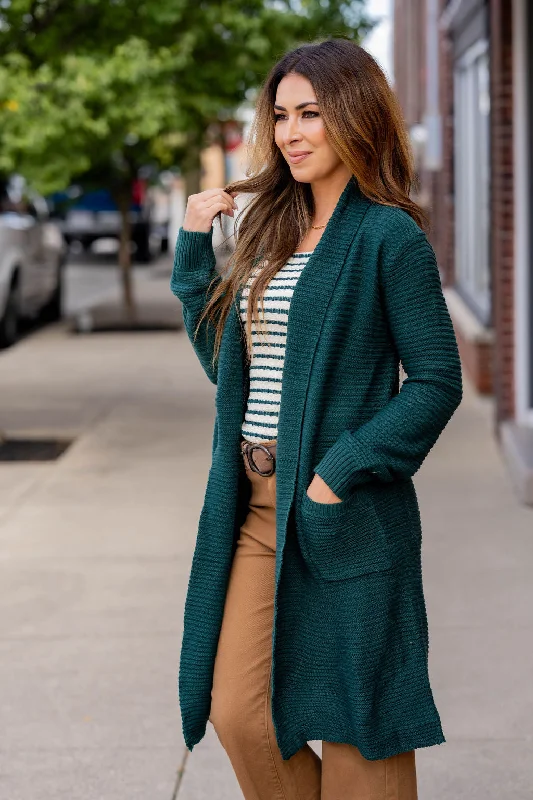 Ribbed Texture Cardigan Trendy Women's Oversized