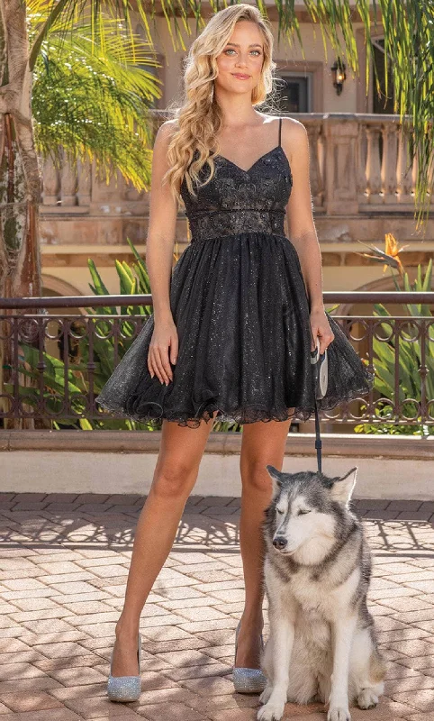Dancing Queen 3336 - Sleeveless Tulle Cocktail Dress Refined Women's Velvet