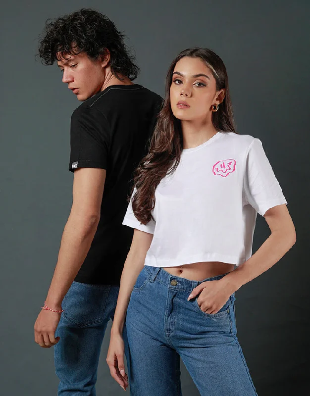 Crew Neck Back Screen Print Crop T-Shirt Adventure
