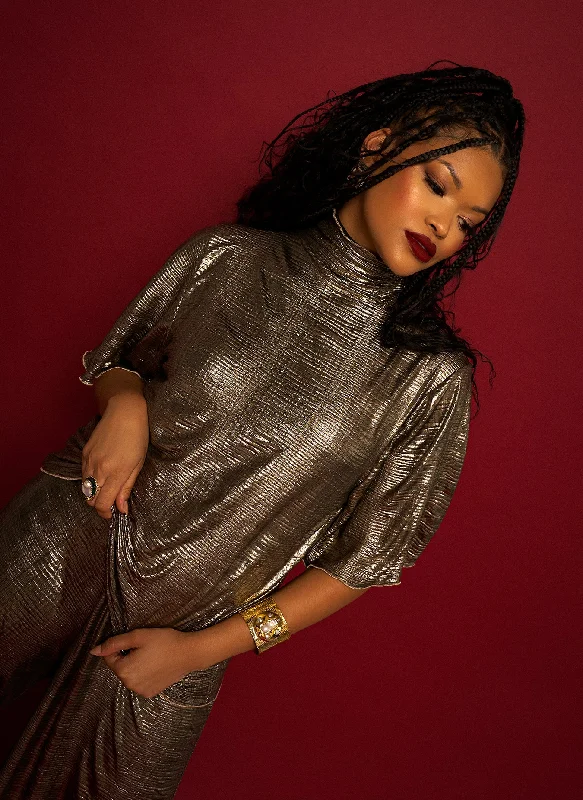 Joy Liquid Metal Oversized Top garde