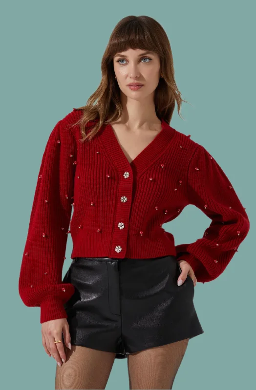 Delsie Pearl Embellished Cardigan Women