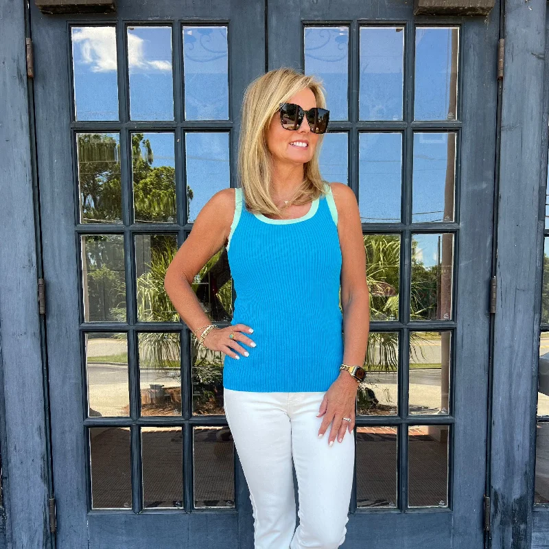 Tammi Tank Top | Ocean Blue Refined Women's Hand - crafted