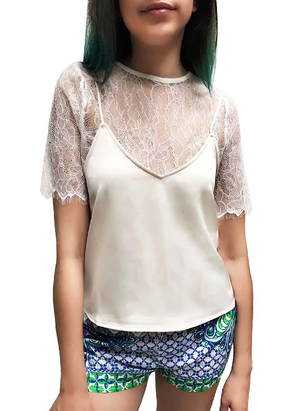 Delphine 2pc Lace Top Cozy Women's Sherpa - lined