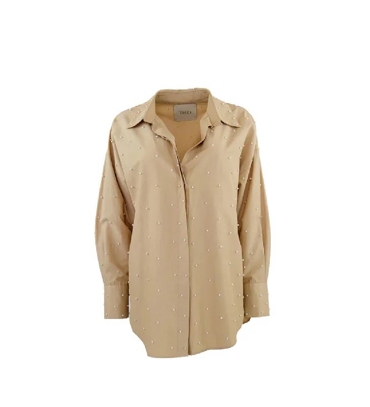 Echo Pearly Shirt Artistic Women's Hand - painted