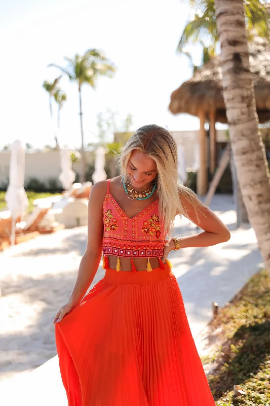 Garden Glory Top - Orange Modern Women's 