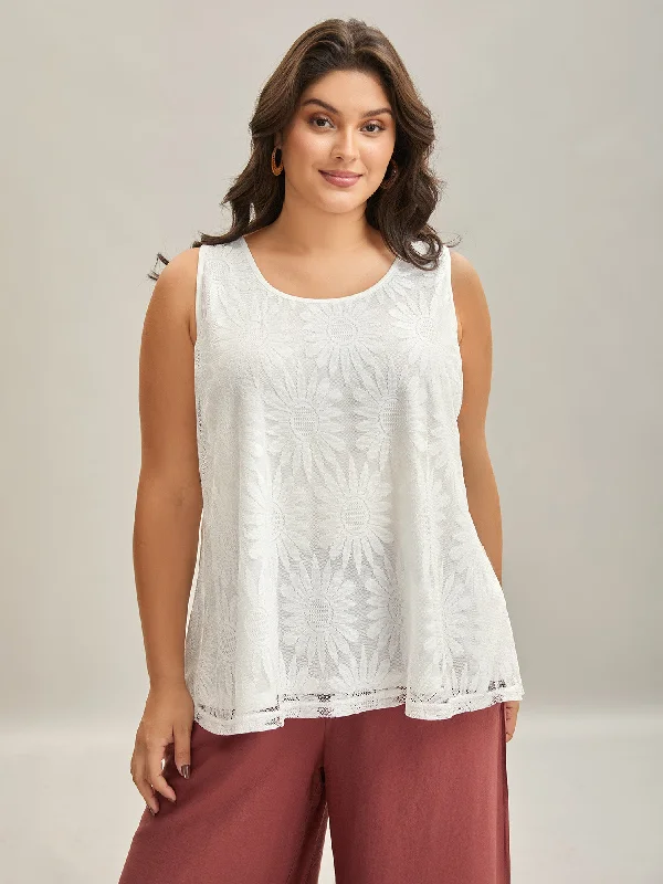 Lace Lined Flowy Tank Top Dynamic Women's Moto