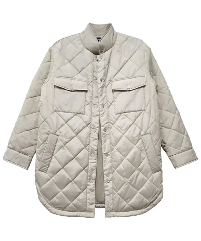 Quilted Coat in Gold Dust Trendy Women's Oversized