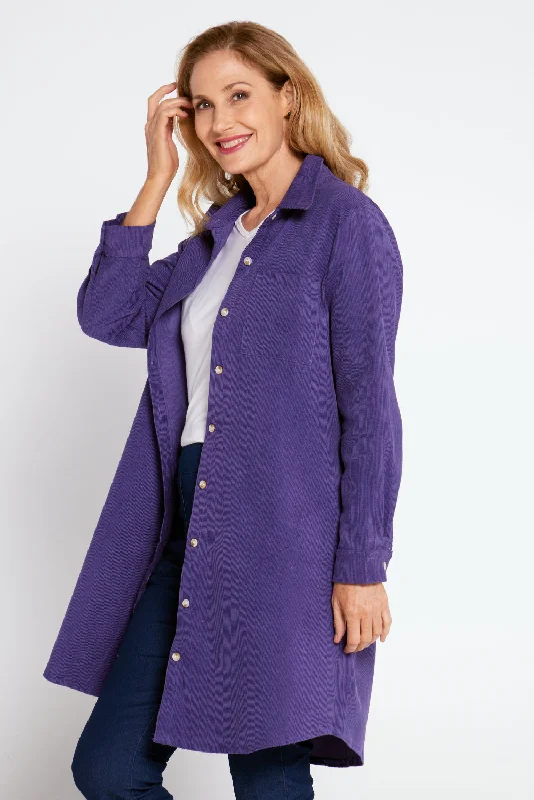 Parvati Corduroy Overshirt - Purple Sleek Women's 