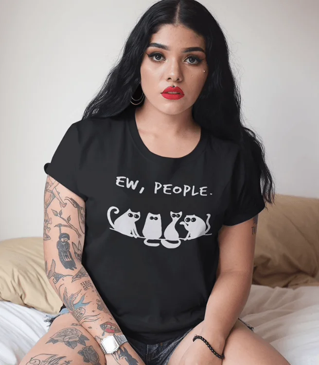 CATS ONLY PLEASE TEE Tough Women's Military - inspired