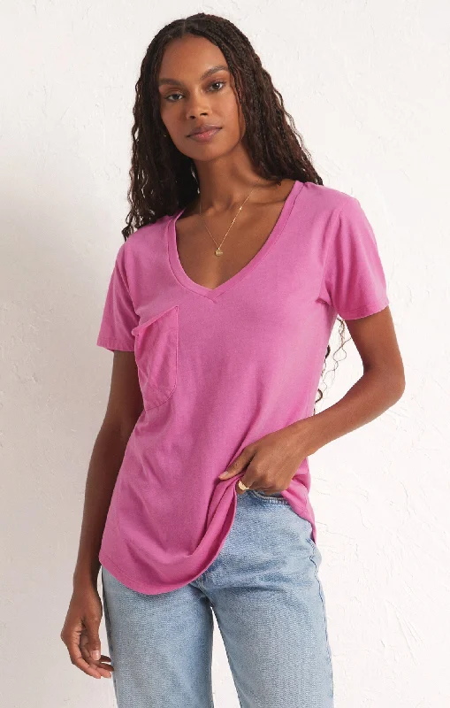 Z Supply Pocket Tee - Heartbreaker Pink Feminine Women's Style 