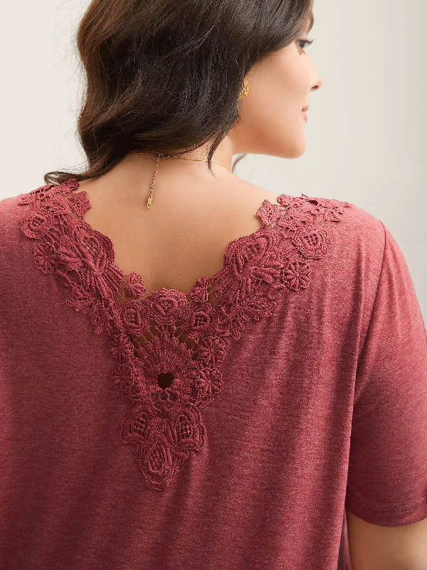 Stretchy Floral Backless Plain T-Shirt Compression