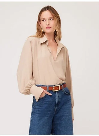 Half Placket Top Elegant Women's 