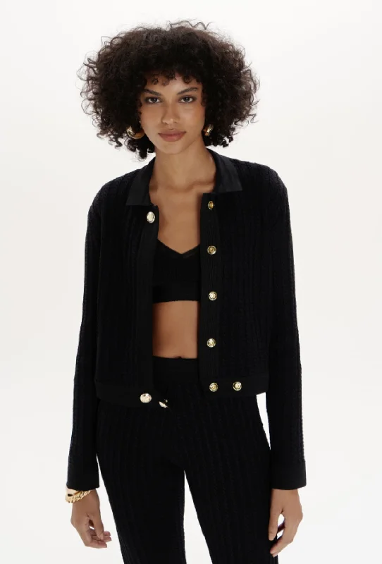 Marcia Jacket in Black Sleek Women's Metallic