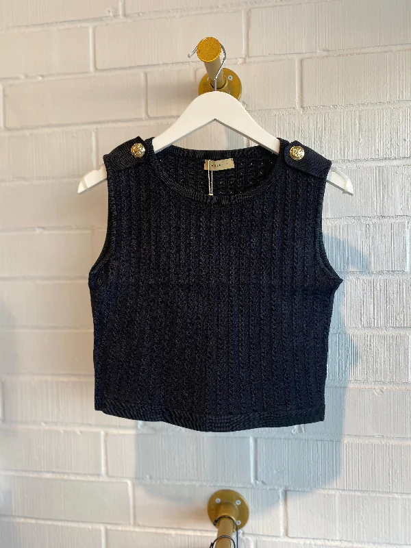 Marluce Tank in Black Traditional Women's Wool