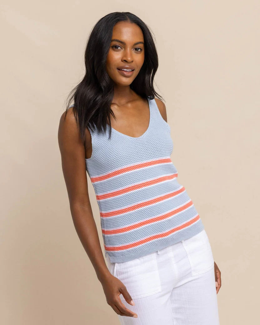 Southern Tide Alli Striped Sweater Cozy Women's Sherpa - lined