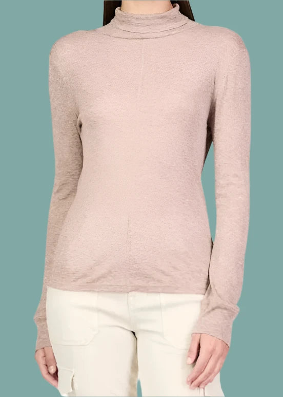 Exposed Seams Mock Neck Practical Women's Multi - 