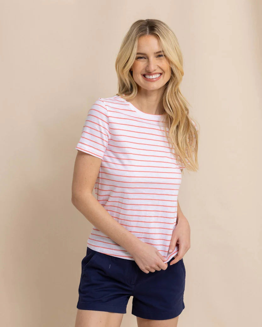 Southern Tide Sun Farer Stripe Crew Neck Tee Rugged Women's Outdoor 