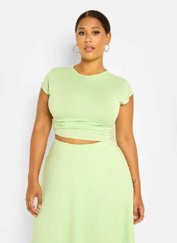 Essential Crew Neck Crop Top - Mint Green Elegant Women's Formal 
