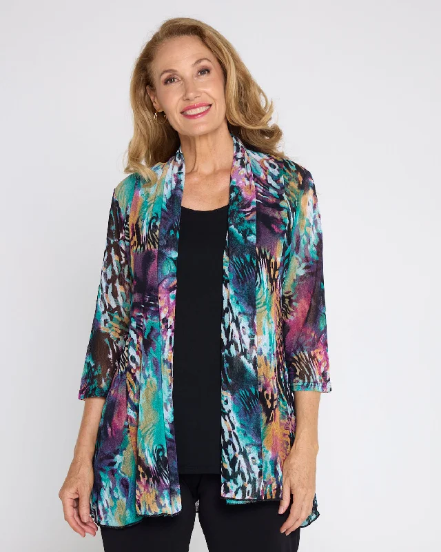 Lexie Easy Fit Jacket - Aqua Animal Adventure