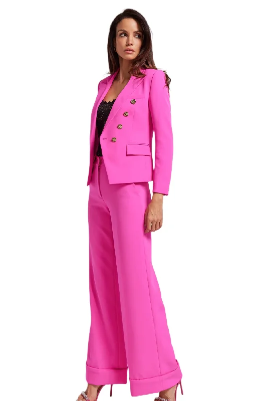 Janna Crepe Blazer in Magenta Monochromatic Office Style