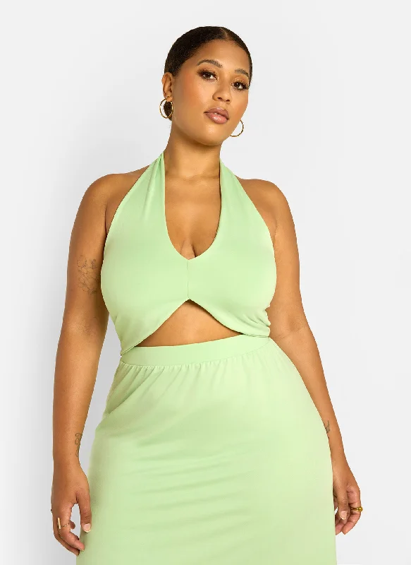 Jae Halter Crop Top - Mint Green Trendy Women's 